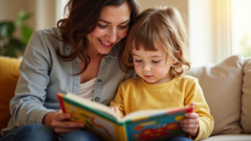 Child's hands holding a picture book while reading with an adult