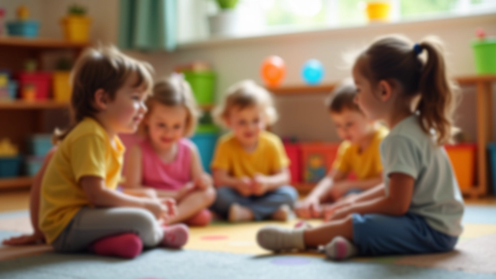 Group of young children sitting together in circle formation during a classroom activity