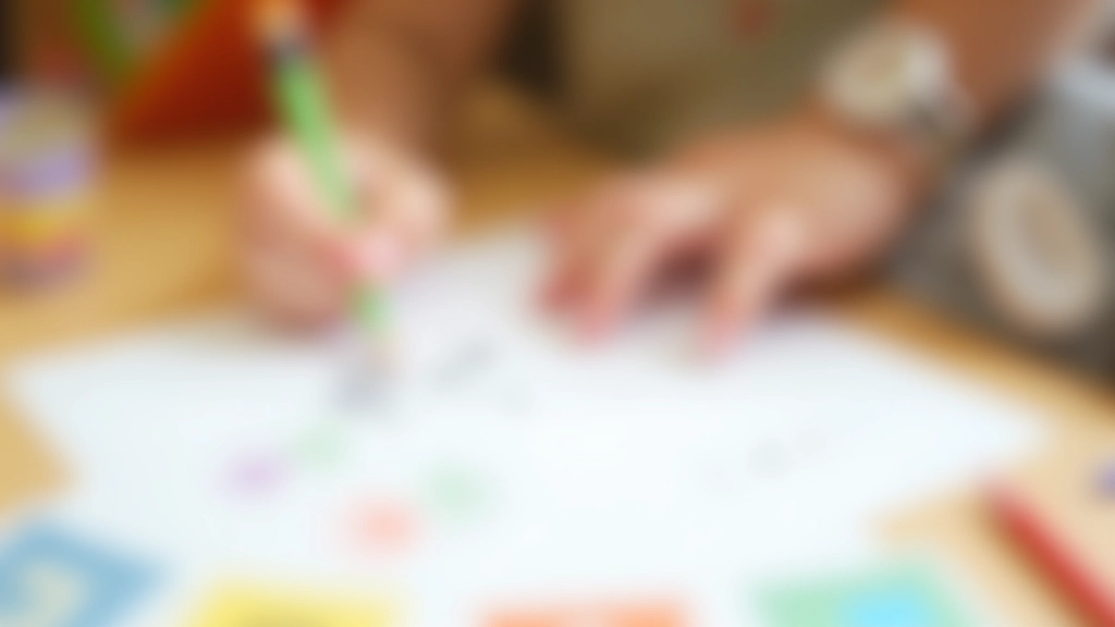 Young child's hands holding educational materials and learning objects